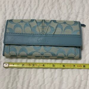 Coach blue signature long wallet